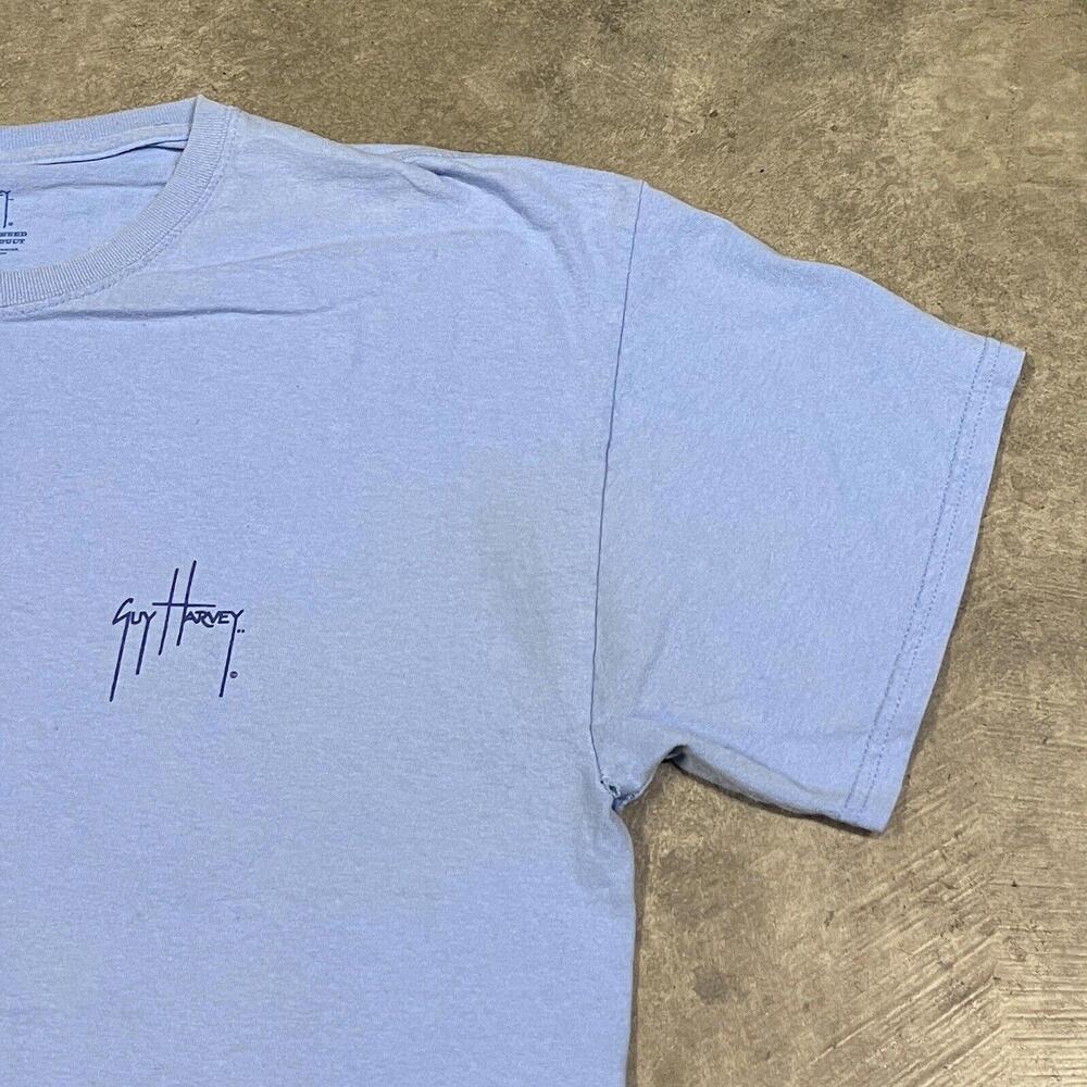 UNC Tar Heels T Shirt Mens Sz XL Blue Fishing Swordfish Guy Harvey THRASHED - Picture 3 of 10